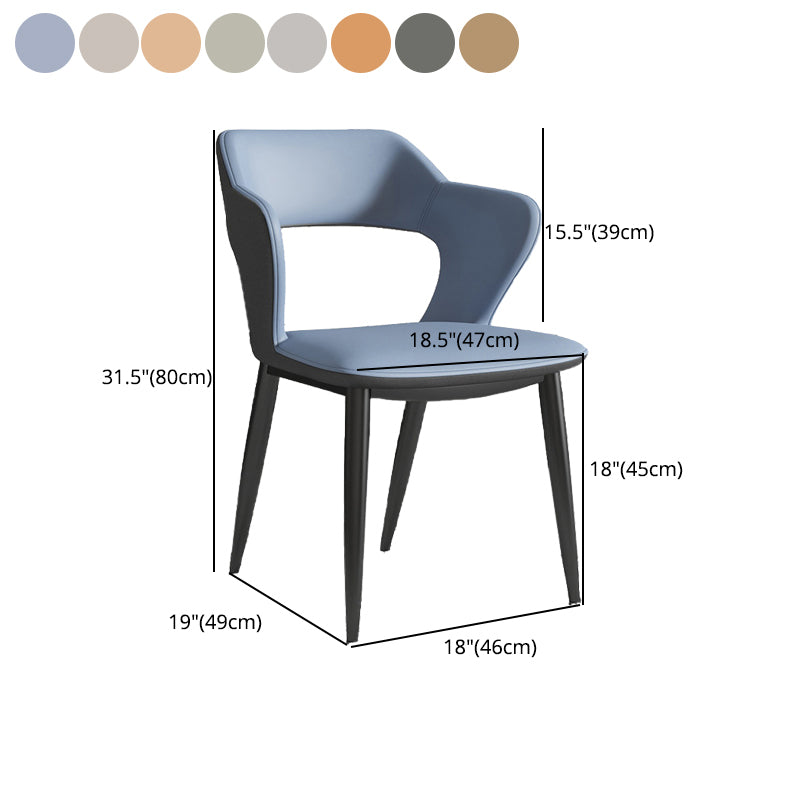 Minimalist Design Arm Open Back Side Chairs Faux Leather Side Chair Clearhalo 'Dining Chairs' 'Dining Tables & Seating' 'dining_chair' 'furn' 'furn_dining_chair' 'Furniture' 'furniture_dining_chair' 'Kitchen & Dining Furniture' 4912347
