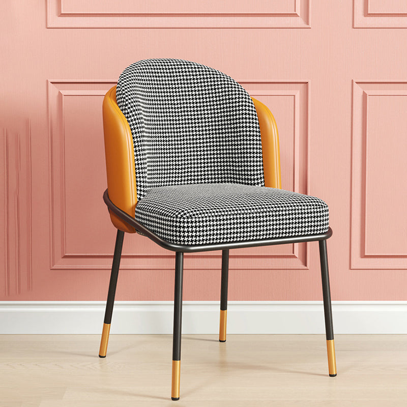 Scandinavian Upholstered Fabric Dining Side Chair Solid Back Chair Clearhalo 'Dining Chairs' 'Dining Tables & Seating' 'dining_chair' 'furn' 'furn_dining_chair' 'Furniture' 'furniture_dining_chair' 'Kitchen & Dining Furniture' 4912348