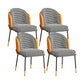 Scandinavian Upholstered Fabric Dining Side Chair Solid Back Chair Orange Houndstooth 4 Piece Set Clearhalo 'Dining Chairs' 'Dining Tables & Seating' 'dining_chair' 'furn' 'furn_dining_chair' 'Furniture' 'furniture_dining_chair' 'Kitchen & Dining Furniture' 4912353