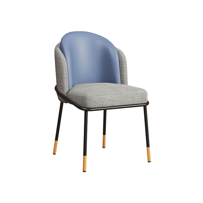 Scandinavian Upholstered Fabric Dining Side Chair Solid Back Chair Gray-Blue 1 Piece Clearhalo 'Dining Chairs' 'Dining Tables & Seating' 'dining_chair' 'furn' 'furn_dining_chair' 'Furniture' 'furniture_dining_chair' 'Kitchen & Dining Furniture' 4912354