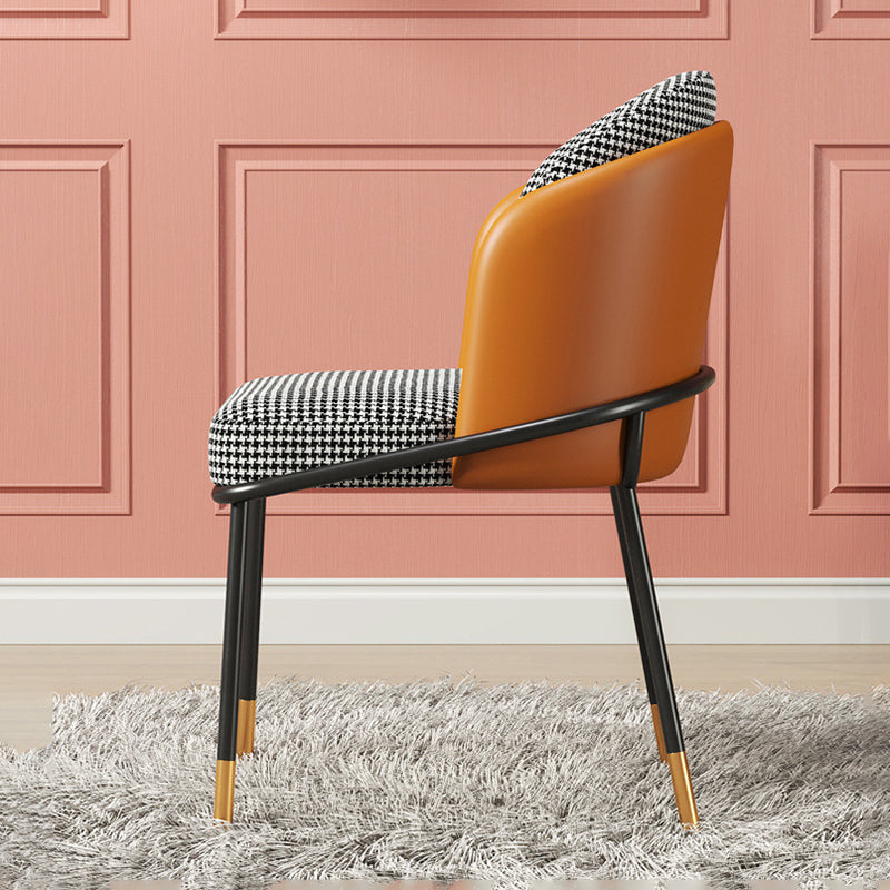 Scandinavian Upholstered Fabric Dining Side Chair Solid Back Chair Clearhalo 'Dining Chairs' 'Dining Tables & Seating' 'dining_chair' 'furn' 'furn_dining_chair' 'Furniture' 'furniture_dining_chair' 'Kitchen & Dining Furniture' 4912355