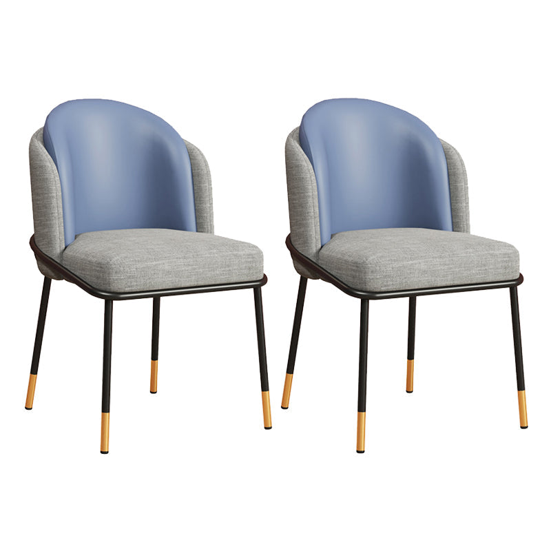 Scandinavian Upholstered Fabric Dining Side Chair Solid Back Chair Gray-Blue 2 Piece Set Clearhalo 'Dining Chairs' 'Dining Tables & Seating' 'dining_chair' 'furn' 'furn_dining_chair' 'Furniture' 'furniture_dining_chair' 'Kitchen & Dining Furniture' 4912357