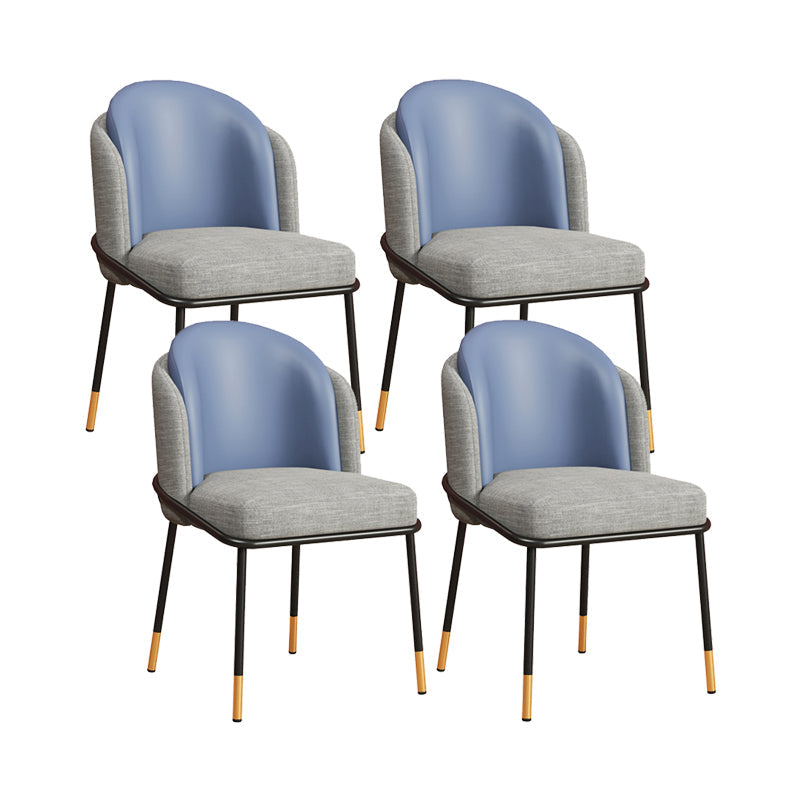 Scandinavian Upholstered Fabric Dining Side Chair Solid Back Chair Gray-Blue 4 Piece Set Clearhalo 'Dining Chairs' 'Dining Tables & Seating' 'dining_chair' 'furn' 'furn_dining_chair' 'Furniture' 'furniture_dining_chair' 'Kitchen & Dining Furniture' 4912359