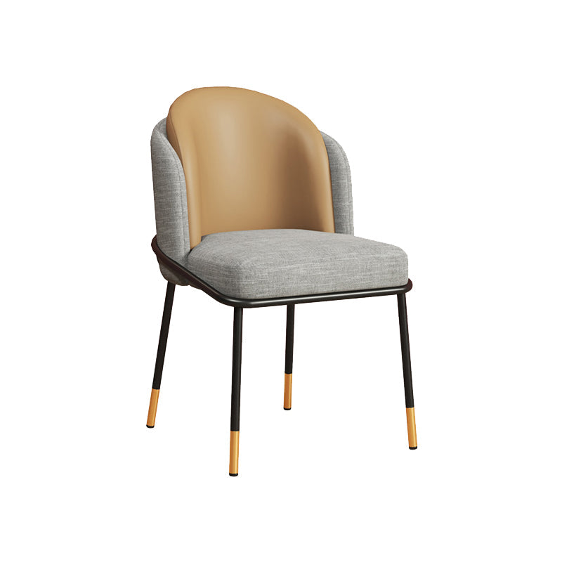 Scandinavian Upholstered Fabric Dining Side Chair Solid Back Chair Gray-Khaki 1 Piece Clearhalo 'Dining Chairs' 'Dining Tables & Seating' 'dining_chair' 'furn' 'furn_dining_chair' 'Furniture' 'furniture_dining_chair' 'Kitchen & Dining Furniture' 4912360
