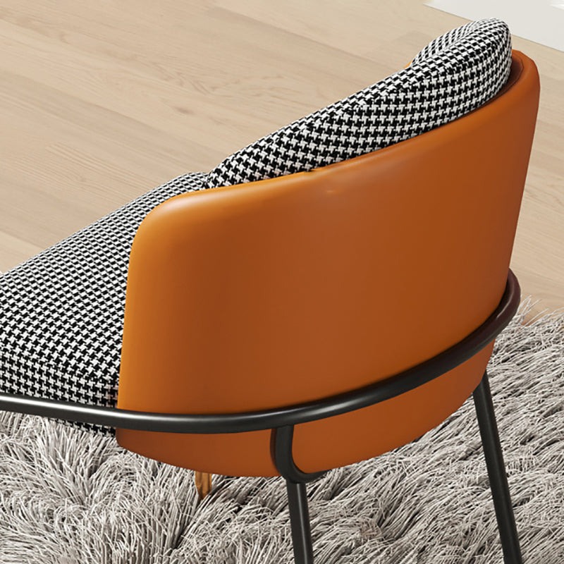 Scandinavian Upholstered Fabric Dining Side Chair Solid Back Chair Clearhalo 'Dining Chairs' 'Dining Tables & Seating' 'dining_chair' 'furn' 'furn_dining_chair' 'Furniture' 'furniture_dining_chair' 'Kitchen & Dining Furniture' 4912364