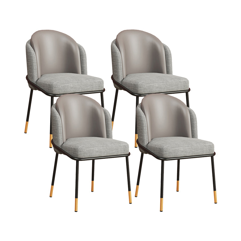 Scandinavian Upholstered Fabric Dining Side Chair Solid Back Chair Grey 4 Piece Set Clearhalo 'Dining Chairs' 'Dining Tables & Seating' 'dining_chair' 'furn' 'furn_dining_chair' 'Furniture' 'furniture_dining_chair' 'Kitchen & Dining Furniture' 4912369