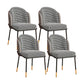 Scandinavian Upholstered Fabric Dining Side Chair Solid Back Chair Gray Houndstooth 4 Piece Set Clearhalo 'Dining Chairs' 'Dining Tables & Seating' 'dining_chair' 'furn' 'furn_dining_chair' 'Furniture' 'furniture_dining_chair' 'Kitchen & Dining Furniture' 4912375