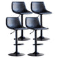 Contemporary Adjustable Footrest Barstool Matte Finish Leather Stool Black 4 Piece Set Clearhalo 'Bar Furniture' 'Bar Stools' 'bar_stools' 'furn' 'furn_bar_stools' 'Furniture' 'furniture_bar_stools' 'Kitchen & Dining Furniture' 4912381