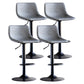 Contemporary Adjustable Footrest Barstool Matte Finish Leather Stool Grey 4 Piece Set Clearhalo 'Bar Furniture' 'Bar Stools' 'bar_stools' 'furn' 'furn_bar_stools' 'Furniture' 'furniture_bar_stools' 'Kitchen & Dining Furniture' 4912388