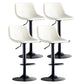 Contemporary Adjustable Footrest Barstool Matte Finish Leather Stool Off-White 4 Piece Set Clearhalo 'Bar Furniture' 'Bar Stools' 'bar_stools' 'furn' 'furn_bar_stools' 'Furniture' 'furniture_bar_stools' 'Kitchen & Dining Furniture' 4912393