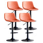 Contemporary Adjustable Footrest Barstool Matte Finish Leather Stool Orange 4 Piece Set Clearhalo 'Bar Furniture' 'Bar Stools' 'bar_stools' 'furn' 'furn_bar_stools' 'Furniture' 'furniture_bar_stools' 'Kitchen & Dining Furniture' 4912398