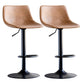 Contemporary Adjustable Footrest Barstool Matte Finish Leather Stool Brown 2 Piece Set Clearhalo 'Bar Furniture' 'Bar Stools' 'bar_stools' 'furn' 'furn_bar_stools' 'Furniture' 'furniture_bar_stools' 'Kitchen & Dining Furniture' 4912400