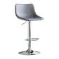 Contemporary Adjustable Footrest Barstool Matte Finish Leather Stool Grey-Silver 1 Piece Clearhalo 'Bar Furniture' 'Bar Stools' 'bar_stools' 'furn' 'furn_bar_stools' 'Furniture' 'furniture_bar_stools' 'Kitchen & Dining Furniture' 4912405