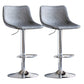 Contemporary Adjustable Footrest Barstool Matte Finish Leather Stool Grey-Silver 2 Piece Set Clearhalo 'Bar Furniture' 'Bar Stools' 'bar_stools' 'furn' 'furn_bar_stools' 'Furniture' 'furniture_bar_stools' 'Kitchen & Dining Furniture' 4912406