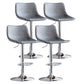 Contemporary Adjustable Footrest Barstool Matte Finish Leather Stool Grey-Silver 4 Piece Set Clearhalo 'Bar Furniture' 'Bar Stools' 'bar_stools' 'furn' 'furn_bar_stools' 'Furniture' 'furniture_bar_stools' 'Kitchen & Dining Furniture' 4912407