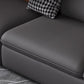 Contemporary Faux Leather Living Room Sofa Dark Gray Cushion Back Sectional Clearhalo 'Furniture' 'furniture_sectionals' 'Living Room Furniture' 'Sectionals' 4912423
