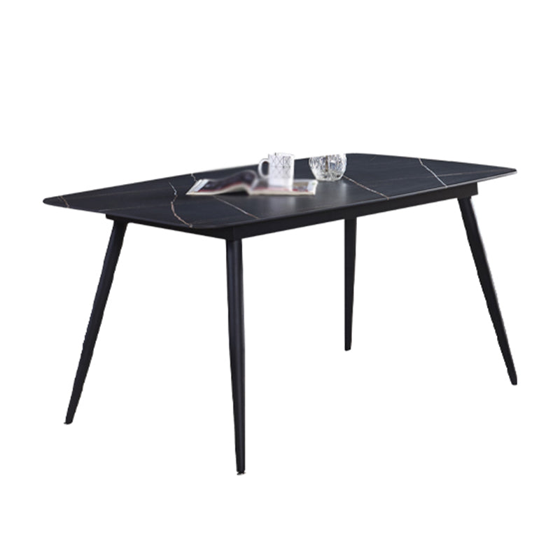 1/4/5/7 Pieces Modern Dining Room Set Rectangle Table Dining Set with 4 Legs Black 79"L x 39"W Clearhalo 'Dining Room Sets' 'Dining Tables & Seating' 'dining_room_set' 'furn' 'furn_dining_room_set' 'Furniture' 'furniture_dining_room_set' 'Kitchen & Dining Furniture' 4912429