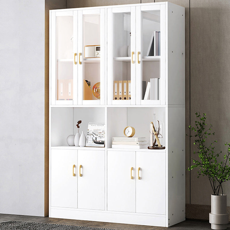Urban Vertical Standard Bookcase Manufactured Wood Bookshelf with Doors White 39.4"L x 11.8"W x 68.5"H Clearhalo 'Bookcases' 'Furniture' 'furniture_bookcases' 'Office Furniture' 4912448