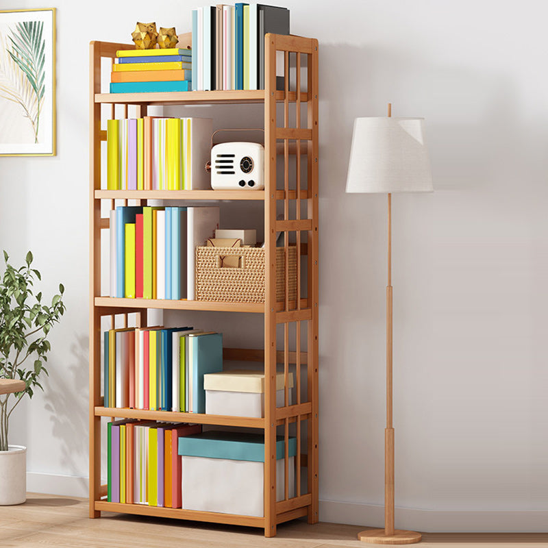 Contemporary Wood Bookcase Open Back Bookshelf for Home Office 19.7"L x 9.8"W x 61.8"H Clearhalo 'Bookcases' 'Furniture' 'furniture_bookcases' 'Office Furniture' 4912475