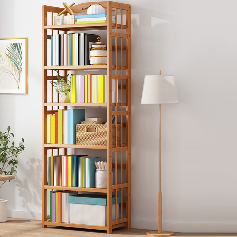 Contemporary Wood Bookcase Open Back Bookshelf for Home Office 19.7"L x 9.8"W x 66.5"H Clearhalo 'Bookcases' 'Furniture' 'furniture_bookcases' 'Office Furniture' 4912481