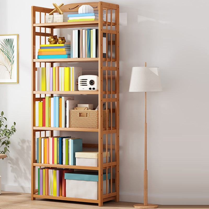 Contemporary Wood Bookcase Open Back Bookshelf for Home Office 27.6"L x 9.8"W x 66.5"H Clearhalo 'Bookcases' 'Furniture' 'furniture_bookcases' 'Office Furniture' 4912483