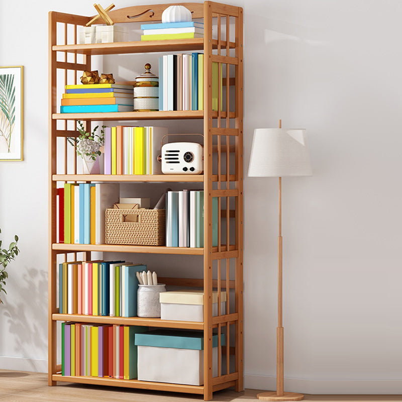 Contemporary Wood Bookcase Open Back Bookshelf for Home Office 35.4"L x 9.8"W x 66.5"H Clearhalo 'Bookcases' 'Furniture' 'furniture_bookcases' 'Office Furniture' 4912485