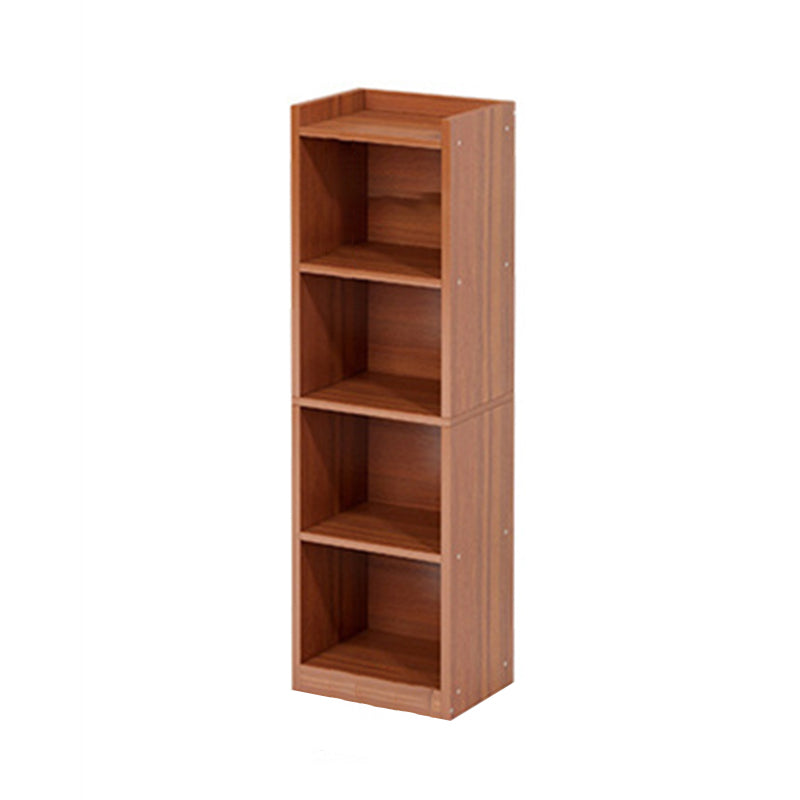 Modern Manufactured Wood Standard Bookshelf Vertical Closed Back Bookcase for Home 11.8"L x 9.4"W x 48.8"H Brown Clearhalo 'Bookcases' 'furn' 'furn_bookcases' 'Furniture' 'furniture_bookcases' 'Office Furniture' 4912505