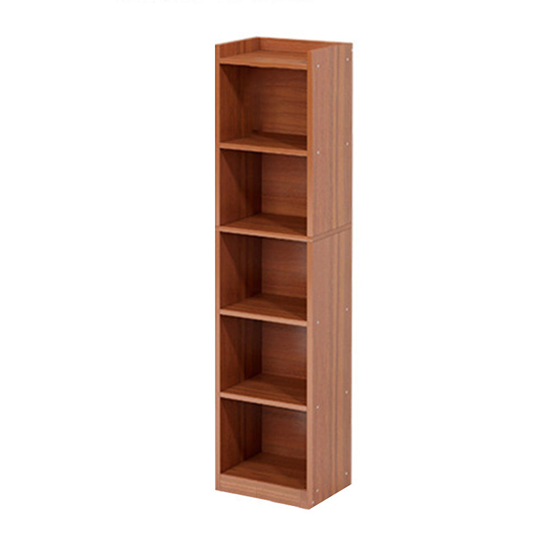 Modern Manufactured Wood Standard Bookshelf Vertical Closed Back Bookcase for Home 11.8"L x 9.4"W x 59.8"H Brown Clearhalo 'Bookcases' 'furn' 'furn_bookcases' 'Furniture' 'furniture_bookcases' 'Office Furniture' 4912507