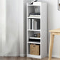 Modern Manufactured Wood Standard Bookshelf Vertical Closed Back Bookcase for Home 11.8"L x 9.4"W x 48.8"H White Clearhalo 'Bookcases' 'furn' 'furn_bookcases' 'Furniture' 'furniture_bookcases' 'Office Furniture' 4912514
