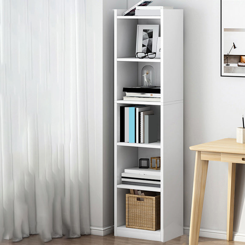 Modern Manufactured Wood Standard Bookshelf Vertical Closed Back Bookcase for Home 11.8"L x 9.4"W x 59.8"H White Clearhalo 'Bookcases' 'furn' 'furn_bookcases' 'Furniture' 'furniture_bookcases' 'Office Furniture' 4912516