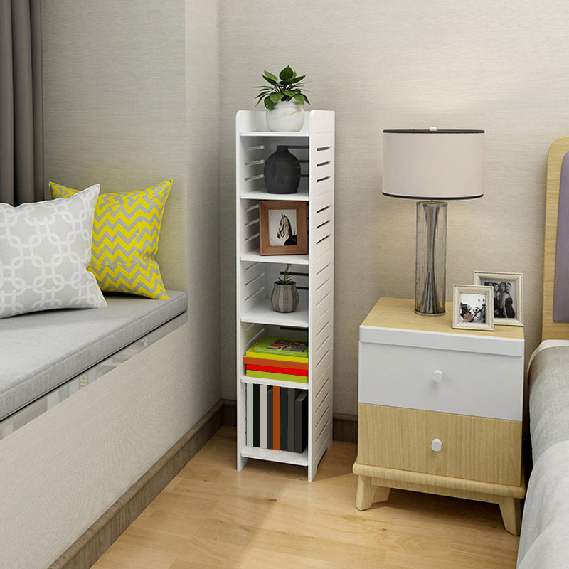 11.81"W Bookcase Contemporary Style Pure White Bookshelf for Home Office 9.8"L x 11.8"W x 47.2"H Clearhalo 'Bookcases' 'furn' 'furn_bookcases' 'Furniture' 'furniture_bookcases' 'Office Furniture' 4912541