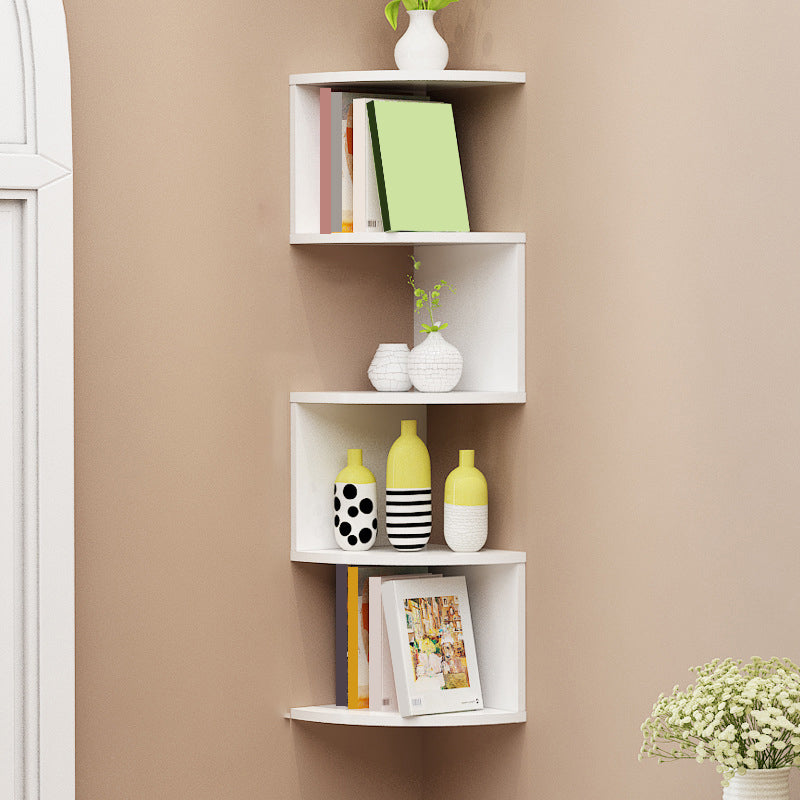 Contemporary Style Wall Mounted Bookcase Engineered Wood Bookshelf 10.2"L x 10.2"W x 44.5"H White Clearhalo 'Bookcases' 'furn' 'furn_bookcases' 'Furniture' 'furniture_bookcases' 'Office Furniture' 4912569