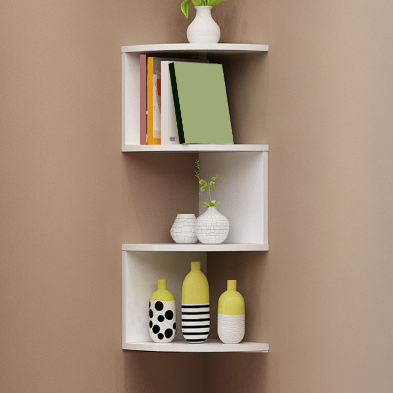 Contemporary Style Wall Mounted Bookcase Engineered Wood Bookshelf 10.2"L x 10.2"W x 33.5"H White Clearhalo 'Bookcases' 'furn' 'furn_bookcases' 'Furniture' 'furniture_bookcases' 'Office Furniture' 4912588
