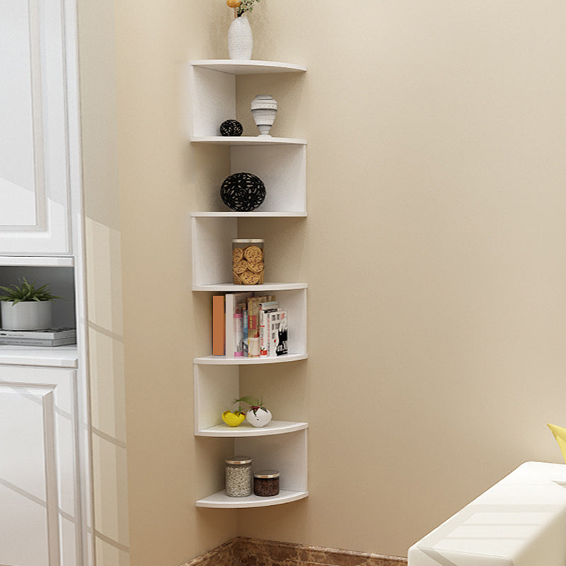Contemporary Style Wall Mounted Bookcase Engineered Wood Bookshelf 10.2"L x 10.2"W x 66.1"H White Clearhalo 'Bookcases' 'furn' 'furn_bookcases' 'Furniture' 'furniture_bookcases' 'Office Furniture' 4912590