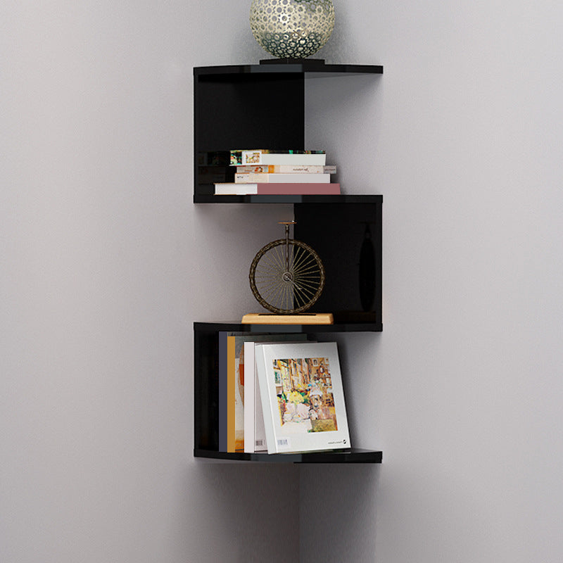 Contemporary Style Wall Mounted Bookcase Engineered Wood Bookshelf 7.9"L x 7.9"W x 26.4"H Black Clearhalo 'Bookcases' 'furn' 'furn_bookcases' 'Furniture' 'furniture_bookcases' 'Office Furniture' 4912592