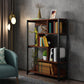 Modern Style Wood Bookcase Open Back Bookshelf for Home Office Brown 31.5"L x 10.6"W x 47.2"H Clearhalo 'Bookcases' 'Furniture' 'furniture_bookcases' 'Office Furniture' 4912646