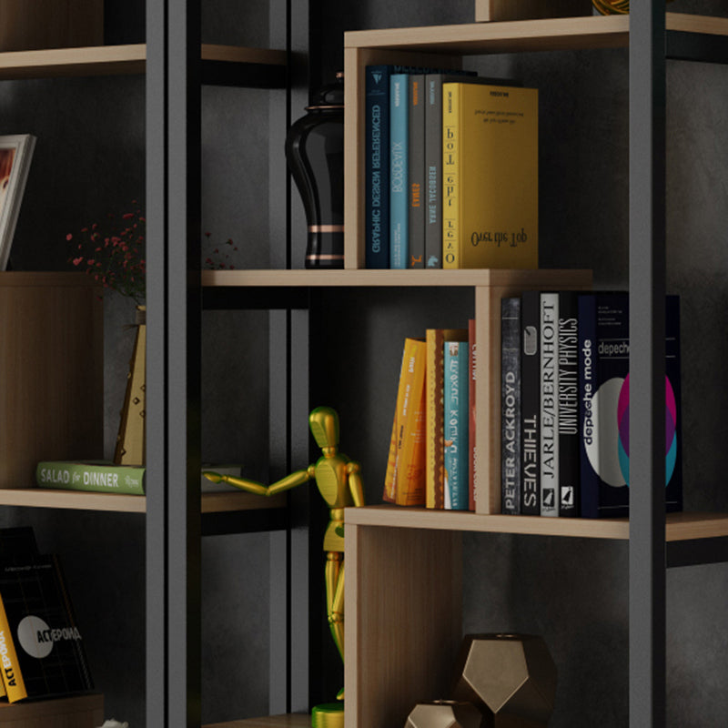 Modern Style Wood Bookcase Open Back Bookshelf for Home Office Clearhalo 'Bookcases' 'Furniture' 'furniture_bookcases' 'Office Furniture' 4912654