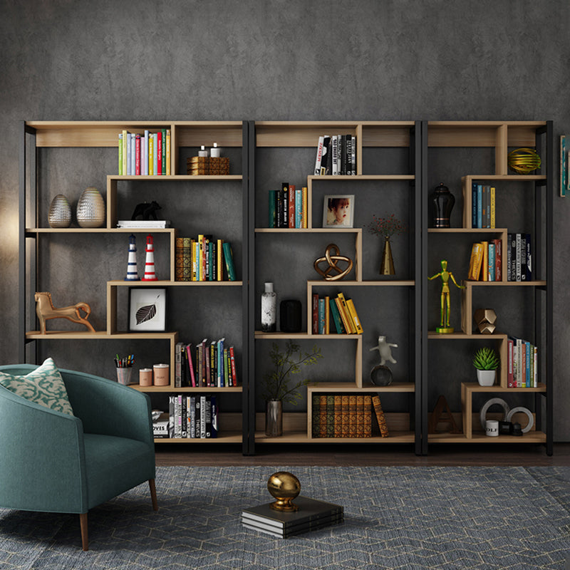 Modern Style Wood Bookcase Open Back Bookshelf for Home Office Clearhalo 'Bookcases' 'Furniture' 'furniture_bookcases' 'Office Furniture' 4912662