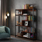Modern Style Wood Bookcase Open Back Bookshelf for Home Office Brown 39.4"L x 10.6"W x 59.1"H Clearhalo 'Bookcases' 'Furniture' 'furniture_bookcases' 'Office Furniture' 4912668