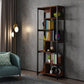 Modern Style Wood Bookcase Open Back Bookshelf for Home Office Brown 23.6"L x 10.6"W x 70.9"H Clearhalo 'Bookcases' 'Furniture' 'furniture_bookcases' 'Office Furniture' 4912673