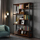 Modern Style Wood Bookcase Open Back Bookshelf for Home Office Brown 39.4"L x 10.6"W x 70.9"H Clearhalo 'Bookcases' 'Furniture' 'furniture_bookcases' 'Office Furniture' 4912676