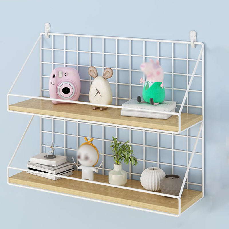 Home Floating Bookcase Modern Metal Bookshelf With Rectangular Shelves 17.7"L x 6.3"W x 16.1"H White Clearhalo 'Bookcases' 'furn' 'furn_bookcases' 'Furniture' 'furniture_bookcases' 'Office Furniture' 4912742