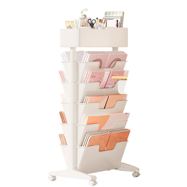 7.87"W Bookcase Contemporary Style Closed Back White Bookshelf for Home Office 15.7"L x 7.9"W x 29.5"H Clearhalo 'Bookcases' 'furn' 'furn_bookcases' 'Furniture' 'furniture_bookcases' 'Office Furniture' 4912774
