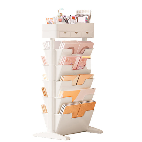 7.87"W Bookcase Contemporary Style Closed Back White Bookshelf for Home Office 15.7"L x 7.9"W x 29.1"H Clearhalo 'Bookcases' 'furn' 'furn_bookcases' 'Furniture' 'furniture_bookcases' 'Office Furniture' 4912775