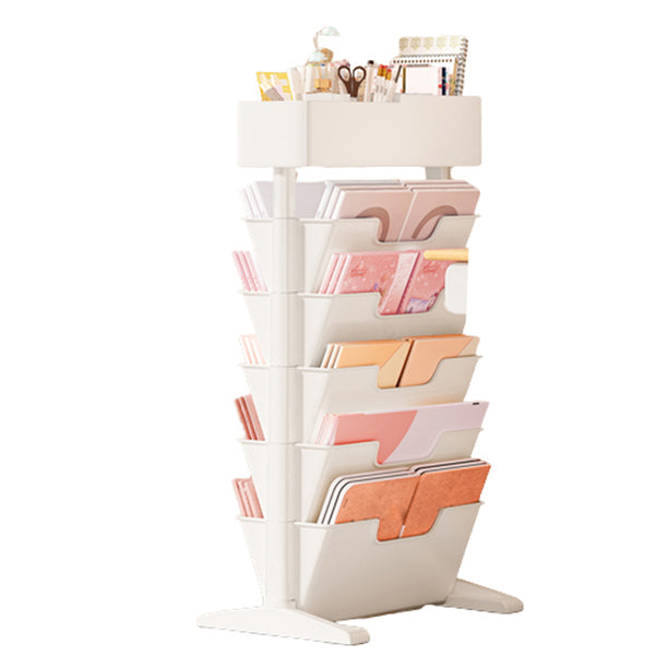 7.87"W Bookcase Contemporary Style Closed Back White Bookshelf for Home Office 15.7"L x 7.9"W x 27.6"H Clearhalo 'Bookcases' 'furn' 'furn_bookcases' 'Furniture' 'furniture_bookcases' 'Office Furniture' 4912777