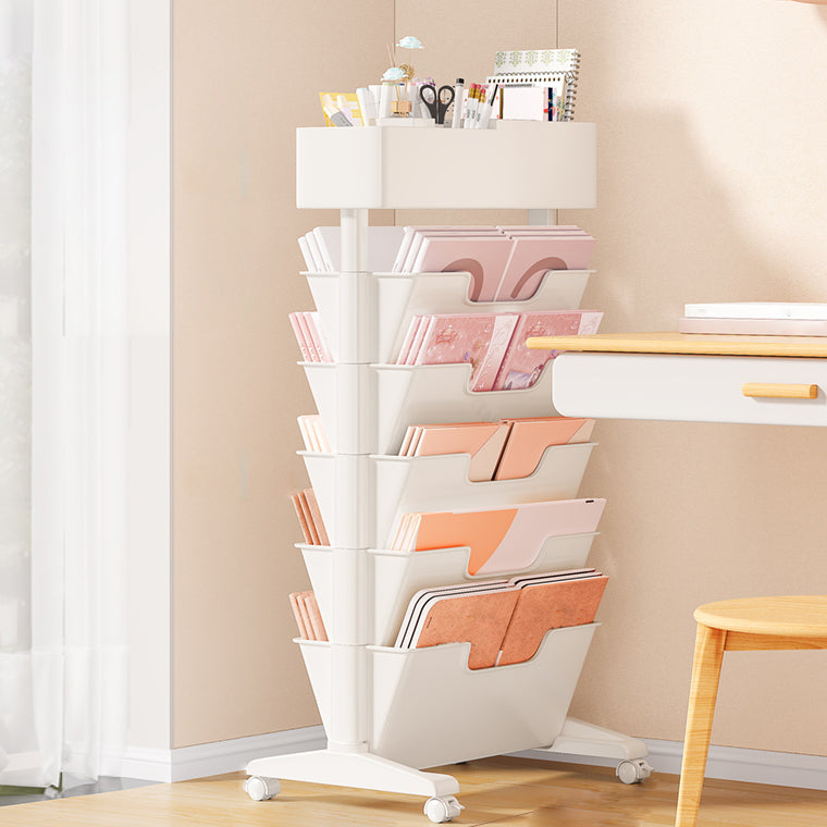 7.87"W Bookcase Contemporary Style Closed Back White Bookshelf for Home Office Clearhalo 'Bookcases' 'furn' 'furn_bookcases' 'Furniture' 'furniture_bookcases' 'Office Furniture' 4912778