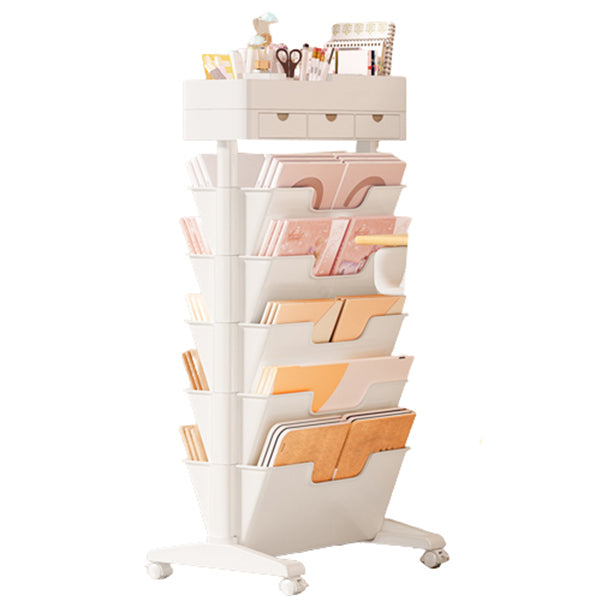 7.87"W Bookcase Contemporary Style Closed Back White Bookshelf for Home Office 15.7"L x 7.9"W x 30.7"H Clearhalo 'Bookcases' 'furn' 'furn_bookcases' 'Furniture' 'furniture_bookcases' 'Office Furniture' 4912780