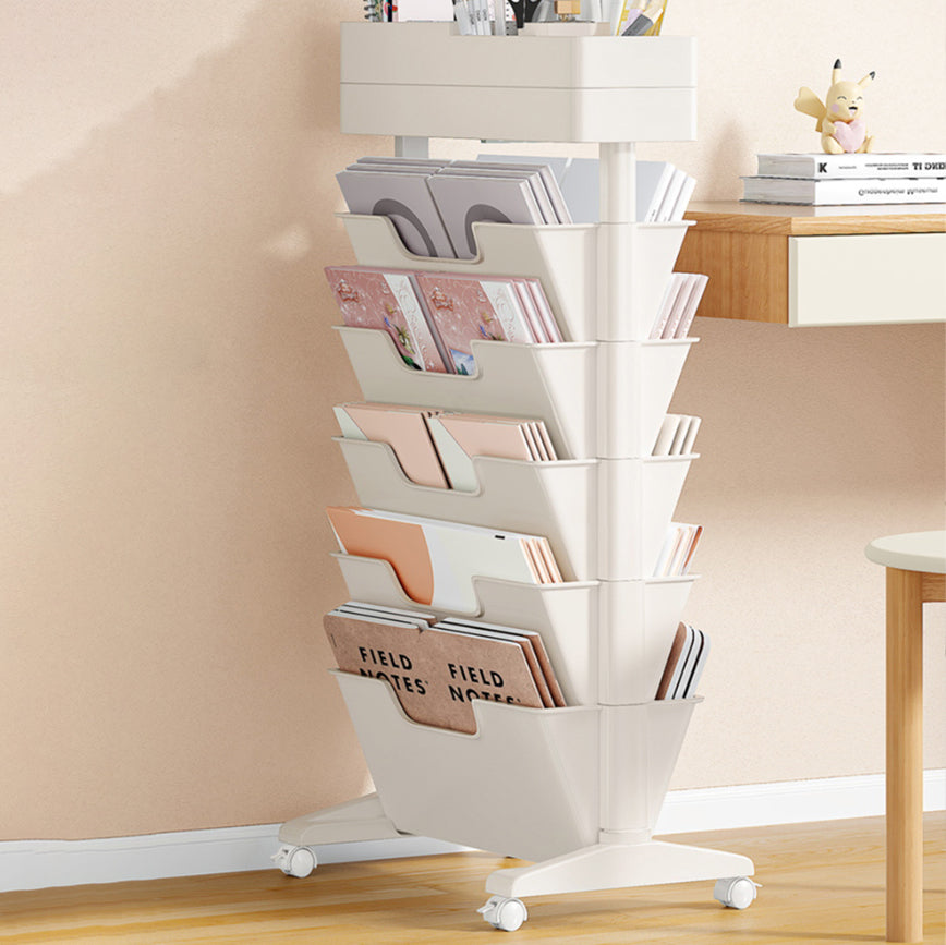 7.87"W Bookcase Contemporary Style Closed Back White Bookshelf for Home Office Clearhalo 'Bookcases' 'furn' 'furn_bookcases' 'Furniture' 'furniture_bookcases' 'Office Furniture' 4912785