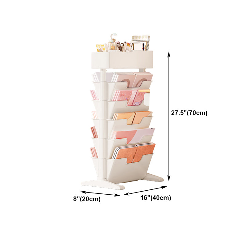 7.87"W Bookcase Contemporary Style Closed Back White Bookshelf for Home Office Clearhalo 'Bookcases' 'furn' 'furn_bookcases' 'Furniture' 'furniture_bookcases' 'Office Furniture' 4912788