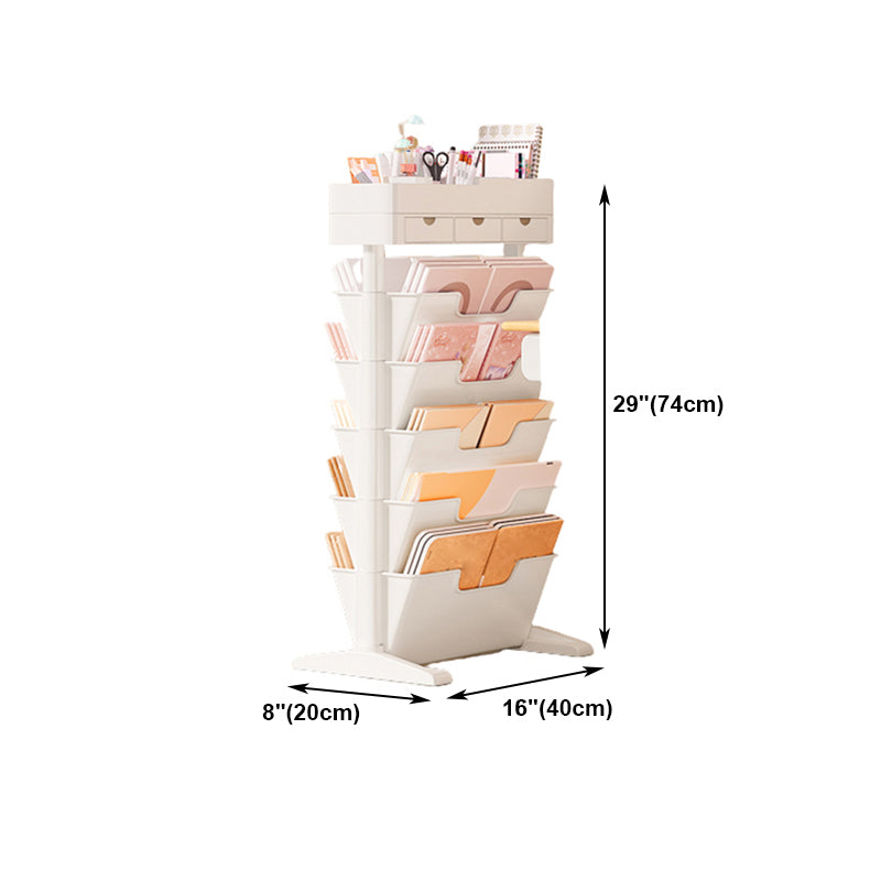 7.87"W Bookcase Contemporary Style Closed Back White Bookshelf for Home Office Clearhalo 'Bookcases' 'furn' 'furn_bookcases' 'Furniture' 'furniture_bookcases' 'Office Furniture' 4912789